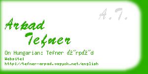 arpad tefner business card